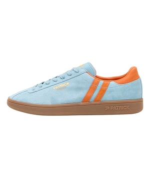Patrick Mens Monaco Suède Cupsole Sneakers (Lichtblauw/Oranje)