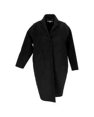 Stella McCartney jas met verborgen knopen in zwarte wol