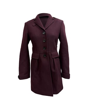Burberry Brit single-breasted korte jas in bordeauxrode wol
