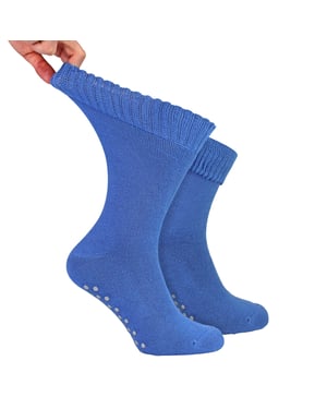 Heren Extra Wijde Winterbed Sokken met Grip | Antislip Thermische Slaap Sokken