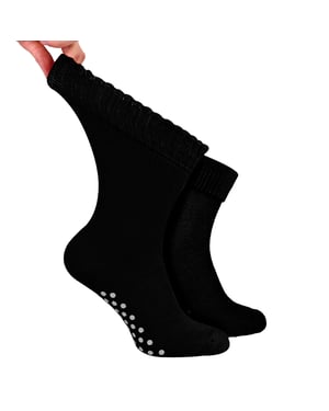 Heren Extra Brede Winter Bed Sokken met Grip | Antislip Thermische Slapersokken