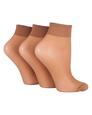 3-Pack Dames 15 Denier 100% Nylon Enkelsokken - Transparante Lichte Comfort