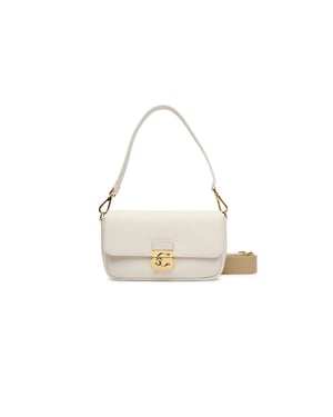 Coccinelle C-Me Lock Handtas Van Gegrained Leder