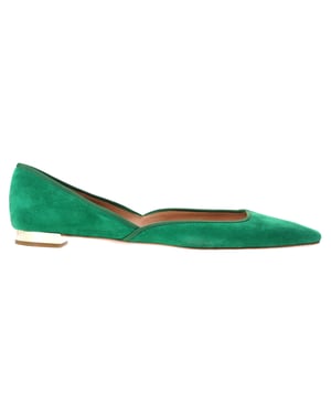 Aquazzura Maia ballerina's in groen suède