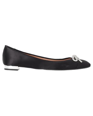 Aquazzura Parisina ballerina's met kristallen versiering in zwart satijn