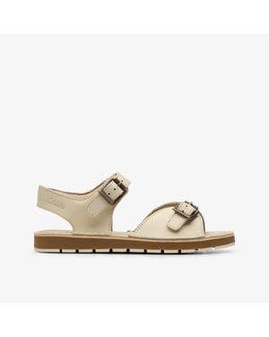 PlaysunReef K. Off White Lea Sandalen