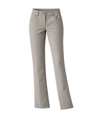 Getailleerde broek met rechte pijpen in een zachte, neutrale tint.
