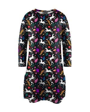 "Folk Unicorn" Jurk met lange mouwen