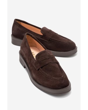 Bree Platform Penny Leren Loafer