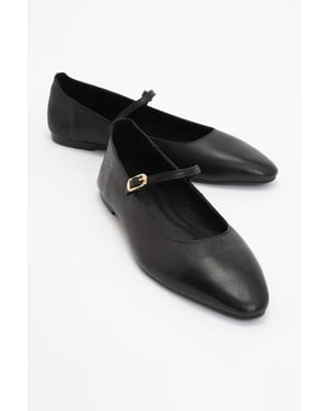 Lara Leren Mary Jane Platte Schoenen