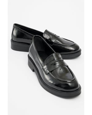 Bree Platform Penny Leren Loafer Dames