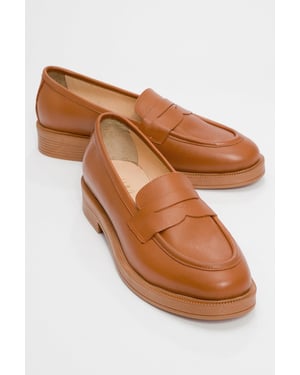 Bree Platform Penny Leren Loafer