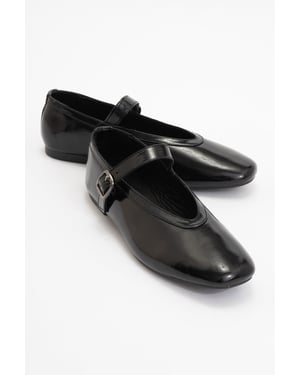 Matilda Leren Mary Jane Platte Schoenen