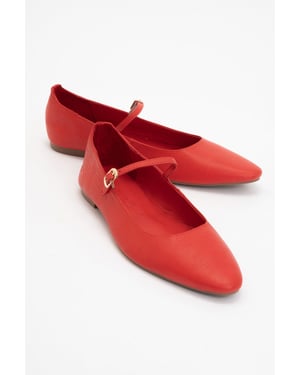 Lara Leren Mary Jane Platte Schoenen