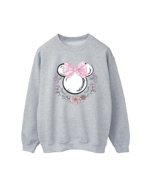Disney Dames/Dames Minnie Mouse Strikjes & Bloemen Sweatshirt (Sportgrijs)