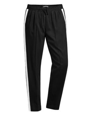 Zwarte joggingbroek met zijstreep – moderne, stijlvolle casual pasvorm