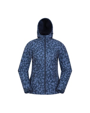 Mountain Warehouse Dames/Dames Exodus bedrukt waterafstotend softshell jack (Donkerblauw)