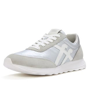Fitflop Retro-Q FF Nylon Dames Sneakers Zilver/Stadswit
