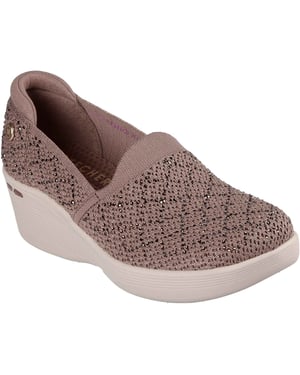 Skechers Pier-Lite My Reflection Polyester Dames Mocha Sneakers