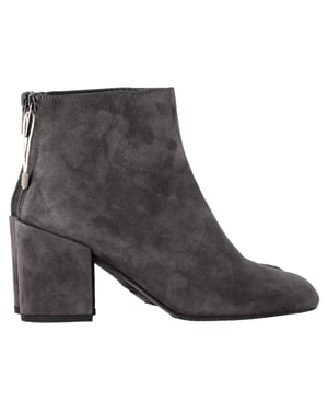 Stuart Weitzman Bacari Block-eel Enkellaarzen in Grijs Suède