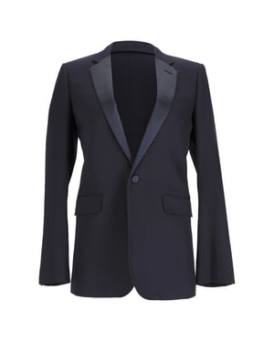 Saint Laurent single-breasted blazer in marineblauwe wol
