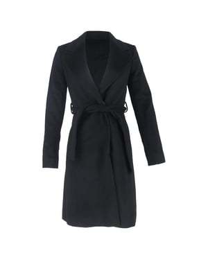 Hugo Boss jas met riem in zwarte wol