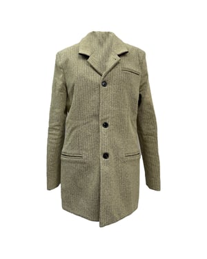 Bottega Veneta single-breasted blazer met visgraatmotief in beige polyamide