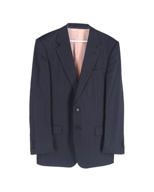 Ermenegildo Zegna gestreepte single-breasted blazer en broekset in marineblauwe wol