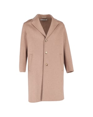 Lange jas van Acne Studios in beige wol