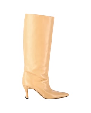 By Far Stevie knielaarzen van beige leer