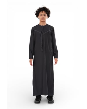 Kinderen Jongens Ramadan Eid Houtskool Grijs Marokkaanse Jubba Robe Djellaba Thobe - K-TT008