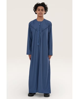 Kinderen jongens Eid blauwe Marokkaanse Thobe gewaad Djellaba Ramadan Eid Jubba- K-HM10