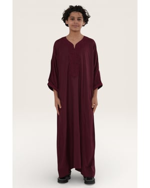 Kinderjongens rode Marokkaanse Thobe Jubba badjas Eid Djellaba Gandoura - K-HM62
