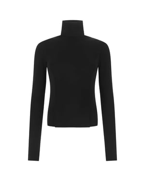 Zwarte Stretch Viscose Mix Top