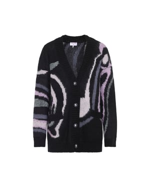 Geborduurde Mohair Blend Oversized Cardi