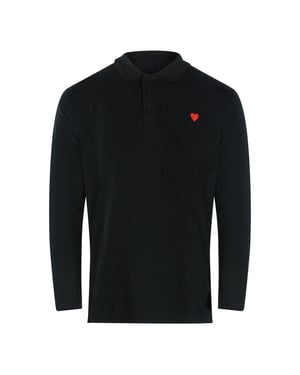 Love Moschino Polo Shirt Met Klein Hartlogo En Lange Mouwen, Zwart