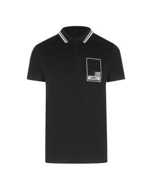 Love Moschino Box Logo Zwarte Poloshirt
