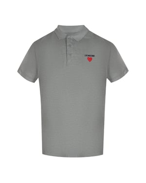 Love Moschino Poloshirt Met Hartlogo In Grijs