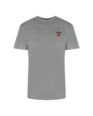 Love Moschino T-shirt Met Klein Logo In Grijs