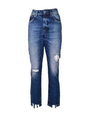 Verscheurde Jeans Versleten Denim