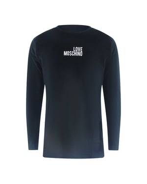 Love Moschino Logo T-shirt Met Lange Mouwen, Zwart