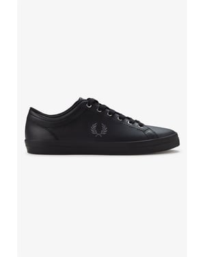 Fred Perry Baseline Leren Heren Zwarte Sneakers
