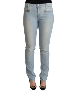 Lichtblauwe Jeans met Ritsdetails