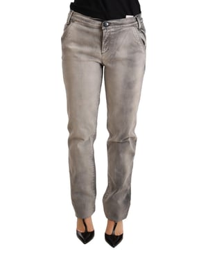 Grijze Denim Rechte Pantalon