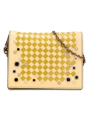 Tweedekans Nappa Intrecciato Studded Wallet On Chain