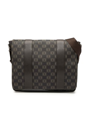 Tweedehands Anagram Gecoate Canvas Flap Crossbody