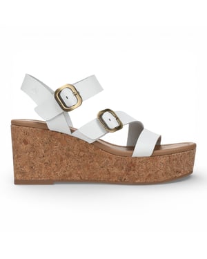 Blowfish Malibu Dames Witte Wig Armband Espadrille Hielsandalen - Ali