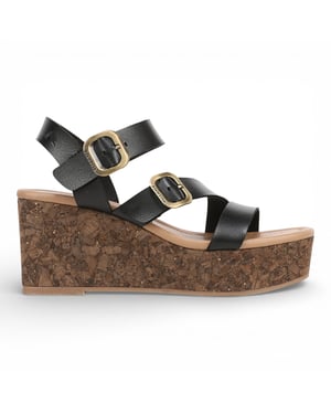 Blowfish Malibu Dames Zwarte Wig Strapppy Espadrille Hielsandalen - Ali