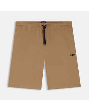 Heren Boss Mix&Match Stretch Katoenen Lounge Shorts in Beige