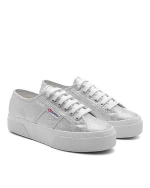 Superga Dames/Dames 2740 Lame Platform Trainers (Grijs Zilver)